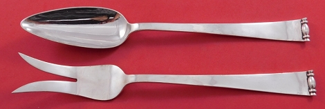 Salad Serving Set 2-pc narrow Fork 2-tine 10 1/8